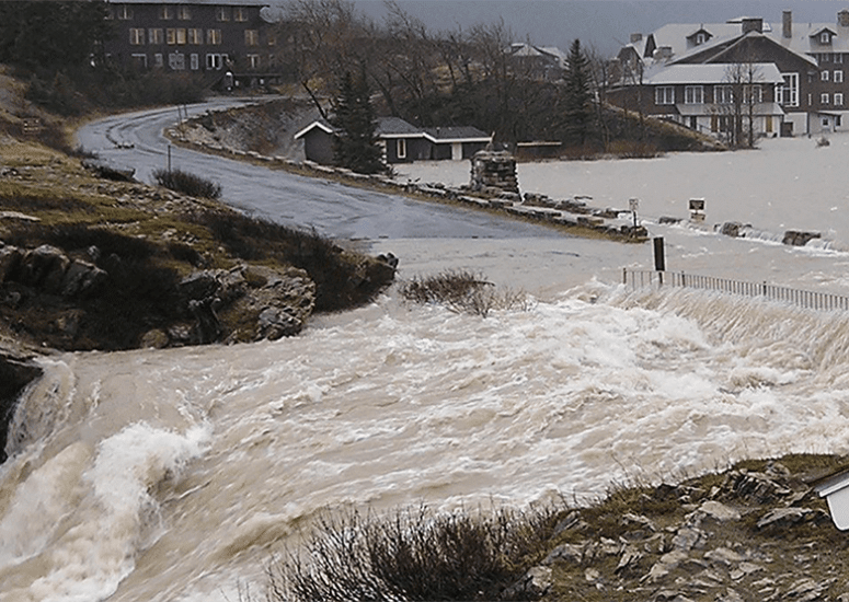 Flooding at Glacier National Park in November 2006.
