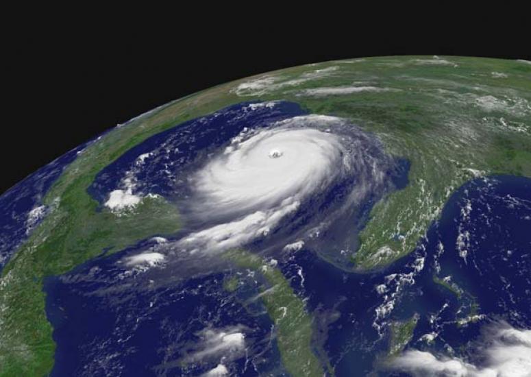 Hurricane Katrina nears the Gulf Coast on August 28, 2005