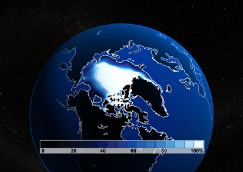 Visualization of North Pole polar cap
