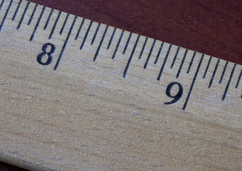 Closeup of a ruler