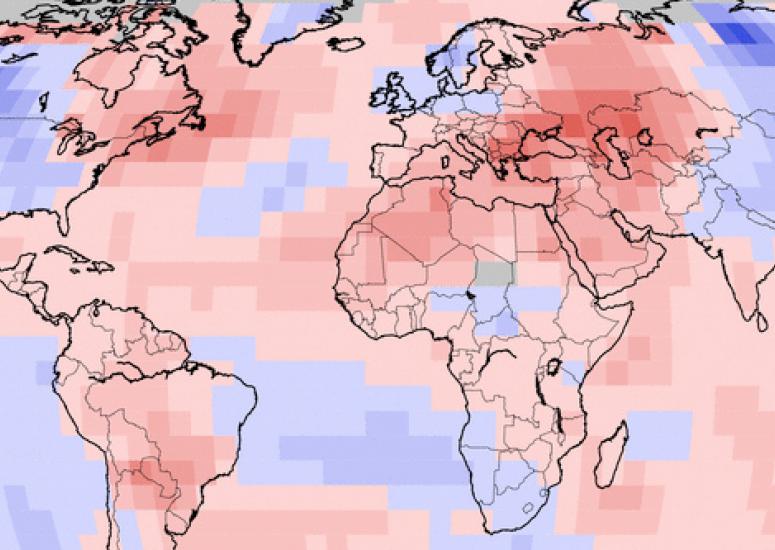 Weather year in review-map showing U.S. heat, global warmth