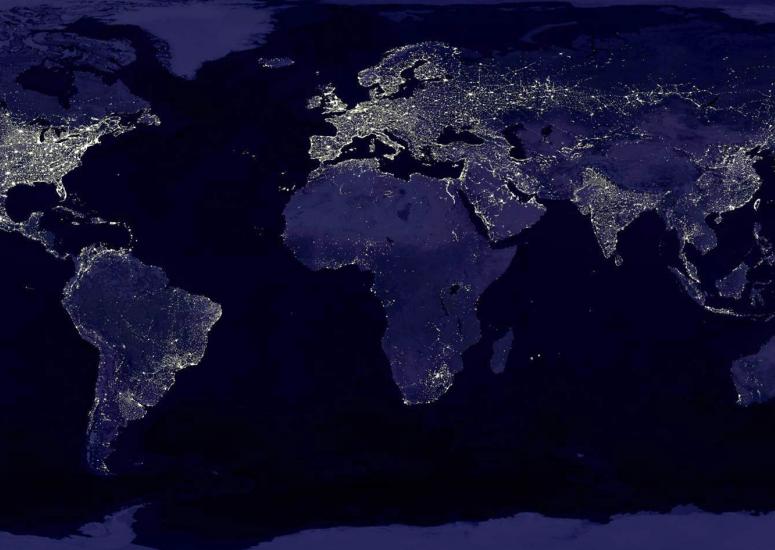 Cities warm or cool temperatures - Photo of light from Earth at night