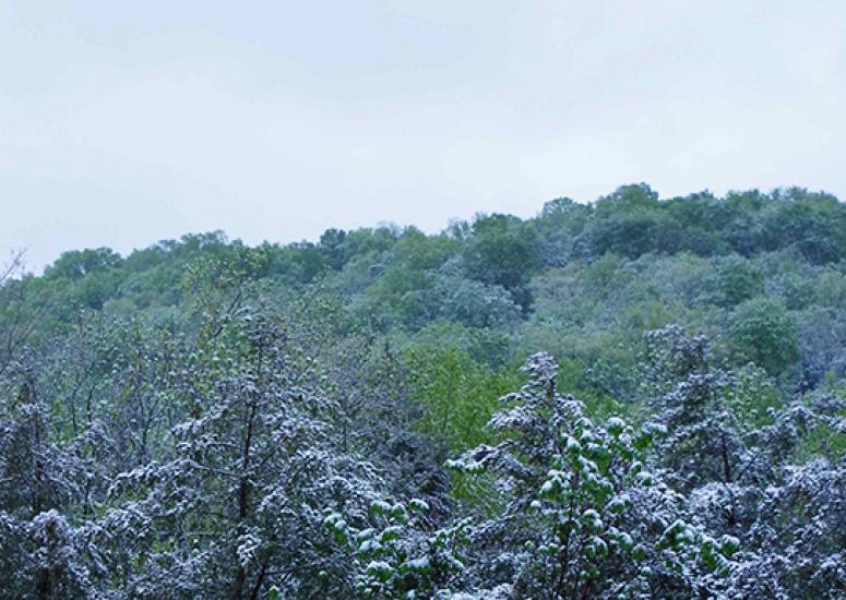 Putting cold in context: Snowfall atop Ozark Mountains, May 4, 2013