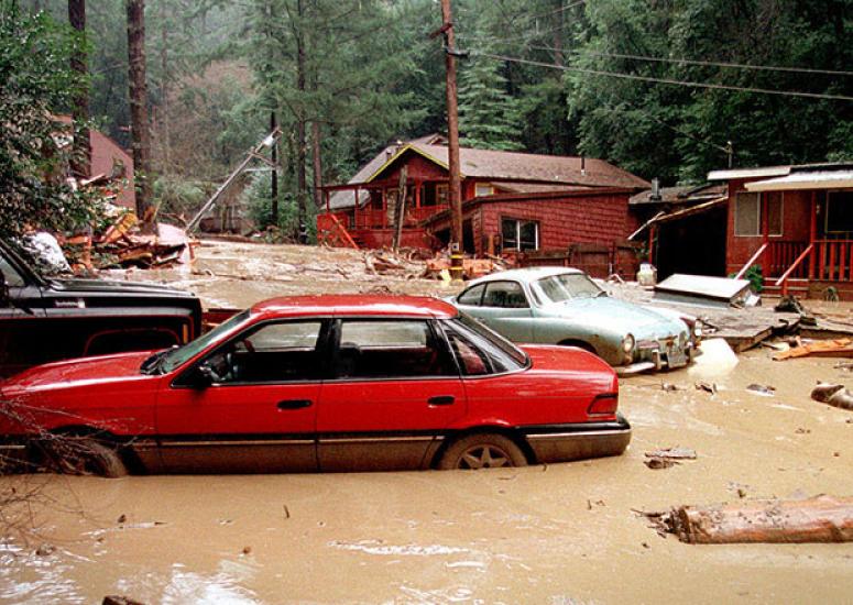 Damage from California mudslides during 1997–98 El Nino 