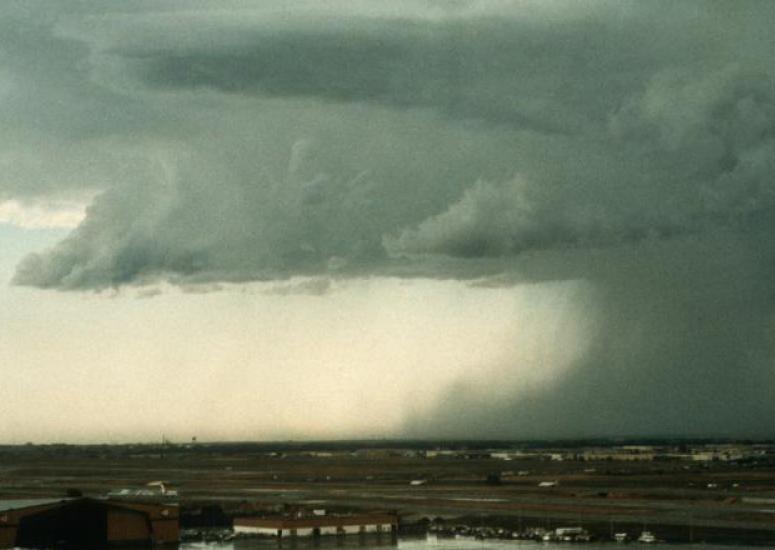 Aviation safety: Microburst looms near Denver's Stapleton International Airport, July 6, 1984