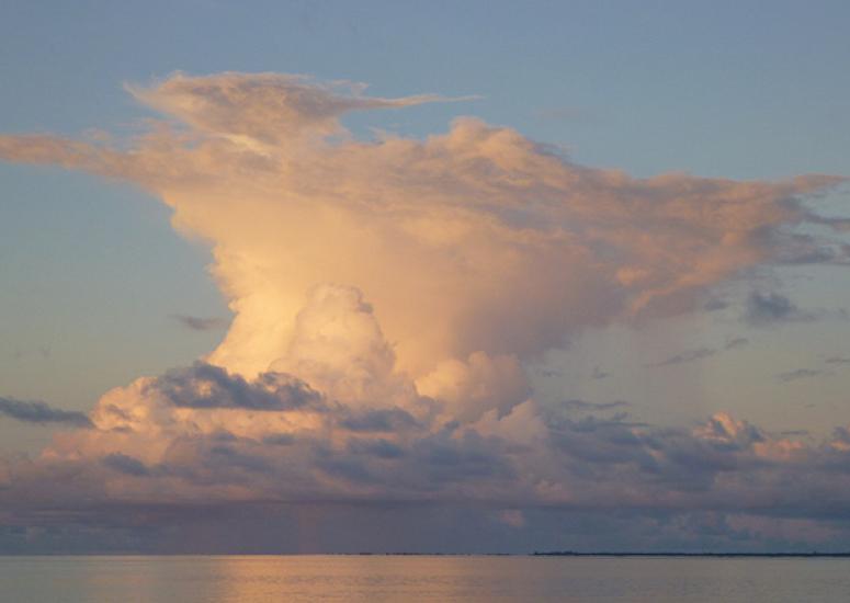 Examining the "global chimney" - Photo of towering storm clouds over the Pacific Ocean, Maldives