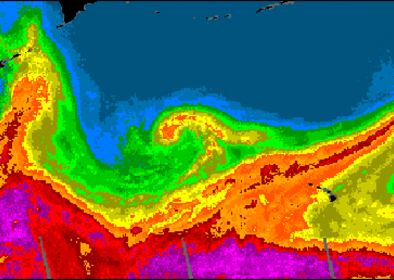 Atmospheric Rivers: ocean map shows Pineapple Express pattern