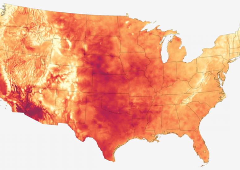 Map shows heat wave across U.S.,  late August 2013