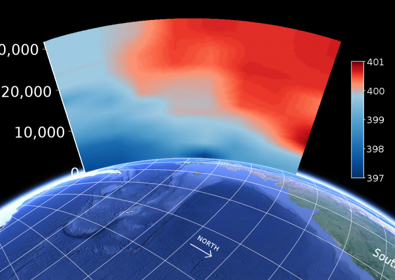 Scientists measure CO2 levels by Antarctica: illustration of CO2 exceeding 400 ppm