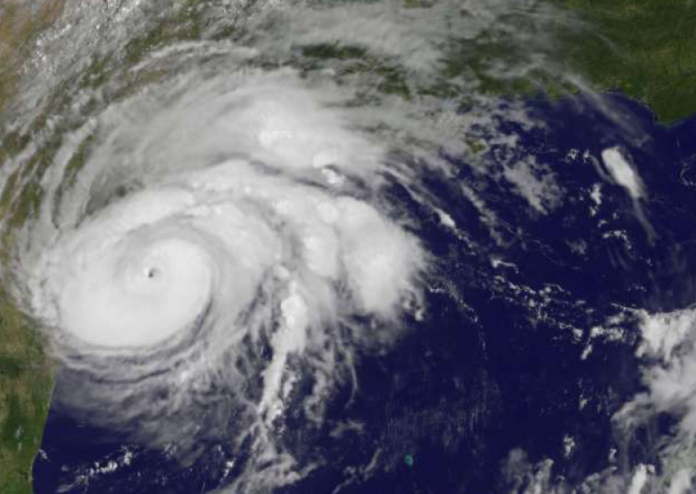 Experts available for hurricane interviews: satellite image of Hurricane Harvey (NASA)