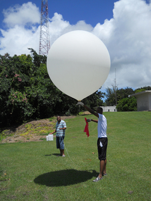 Students prepare to launch ozonesonde