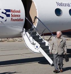Joachim Kuettner disembarks from HIAPER during T-REX
