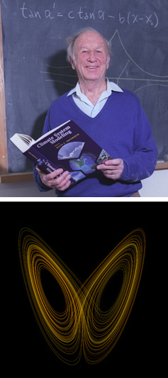 Ed Lorenz and depiction of Lorenz attractor