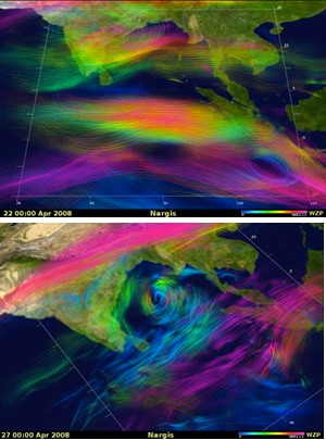 NASA simulations of Cyclone Nargis