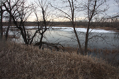 Sawhill Pond in winter.