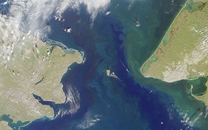 Satellite image of Bering Strait region