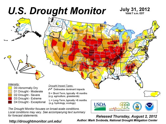 U.S. Drought Monitor for June 28, 2012