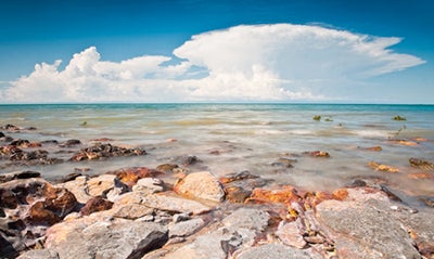 Coastline of northern Australia with storm in distance