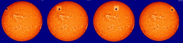 Four images from MLSO of Venus transit