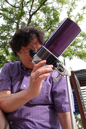 Leonard Sitongia views eclipse