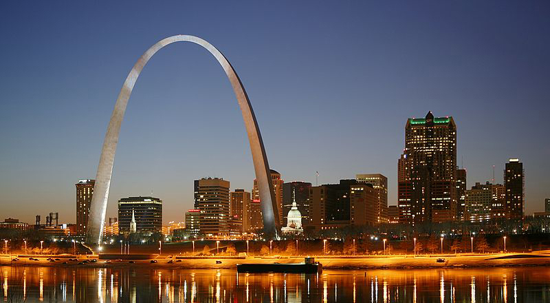 St. Louis skyline at sunset