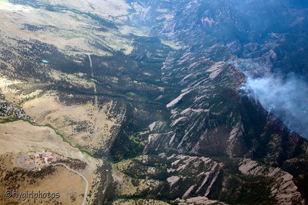 Wildfire smoke visible just west of NCAR's Mesa Lab on June 28, 2012