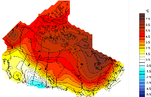 Canada temperatures 2009-10