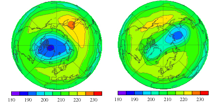 Comparison of lower stratospheric temperatures for 10 and 22 March 2011