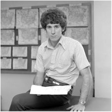Stephen Schneider in NCAR map room in 1974