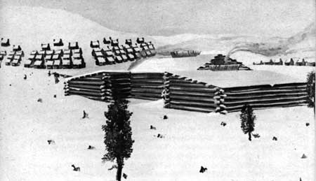 Artist rendition of encampment during the winter of 1779-80