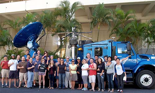 Univ. Hawaii graduate students with Professor Bell and Dr. Lee during Doppler on Wheels visit