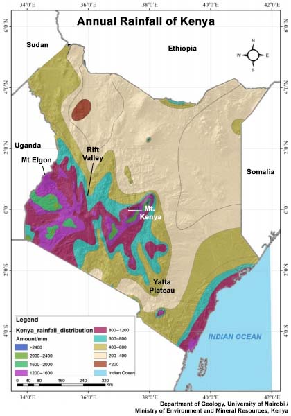 Kenya rainfall map