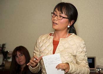 Postdoc Xue Feng participating in climate debate